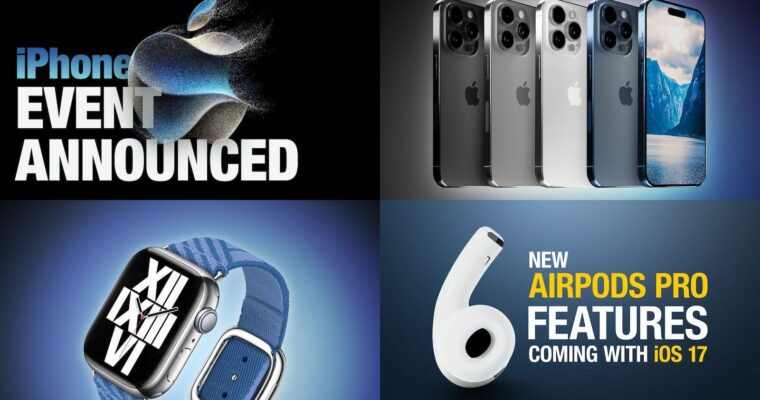 Principales noticias: Evento de Apple anunciado para el iPhone 15, nuevos Apple Watches, AirPods con USB-C y más.