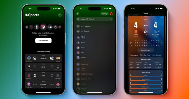 Actualización de la aplicación Apple Sports para iPhone con mejoras de MLS y MLB