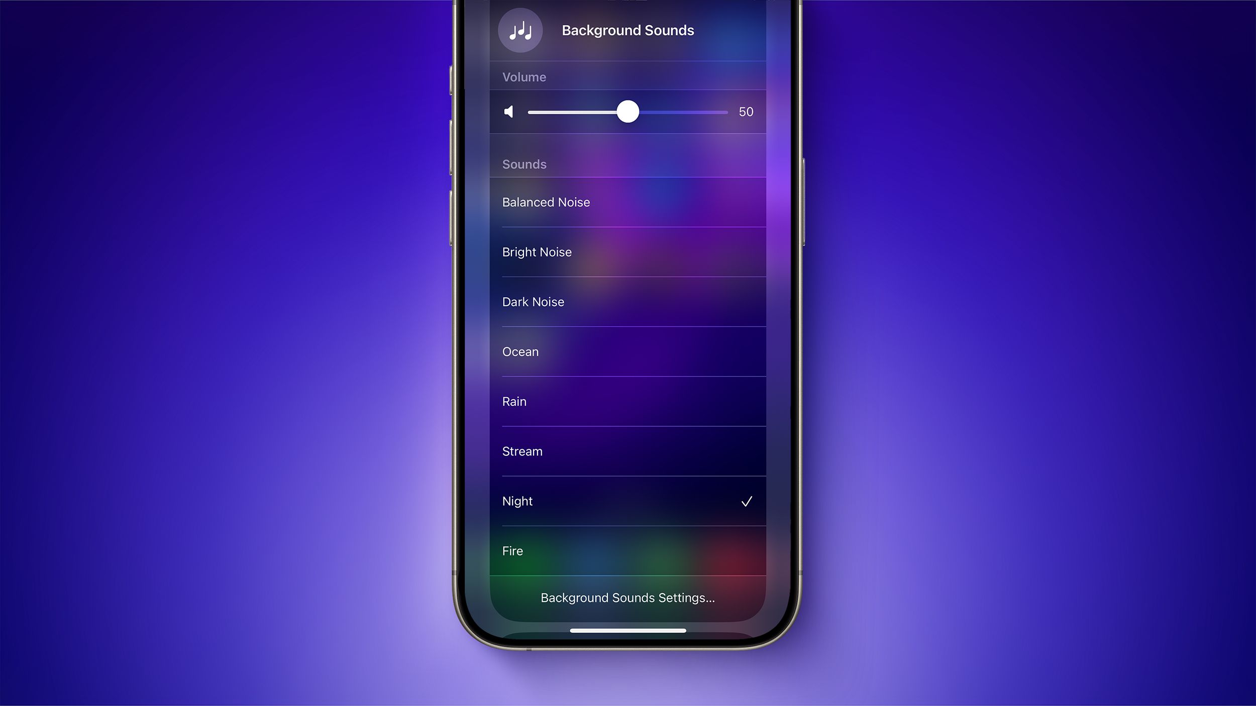 iOS 18 incorpora dos nuevos sonidos de fondo para ayudarte a concentrarte o descansar