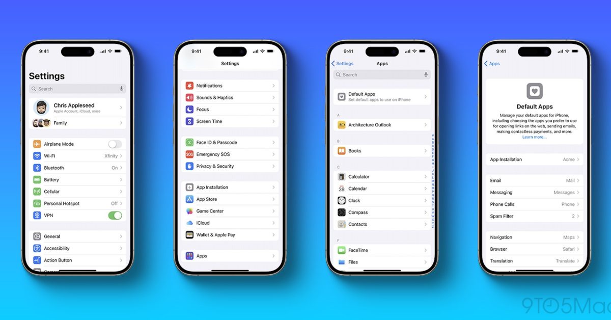 iOS 18 añadiendo controles de aplicaciones predeterminadas para mensajes, llamadas telefónicas, navegación y más en la UE – Guía completa