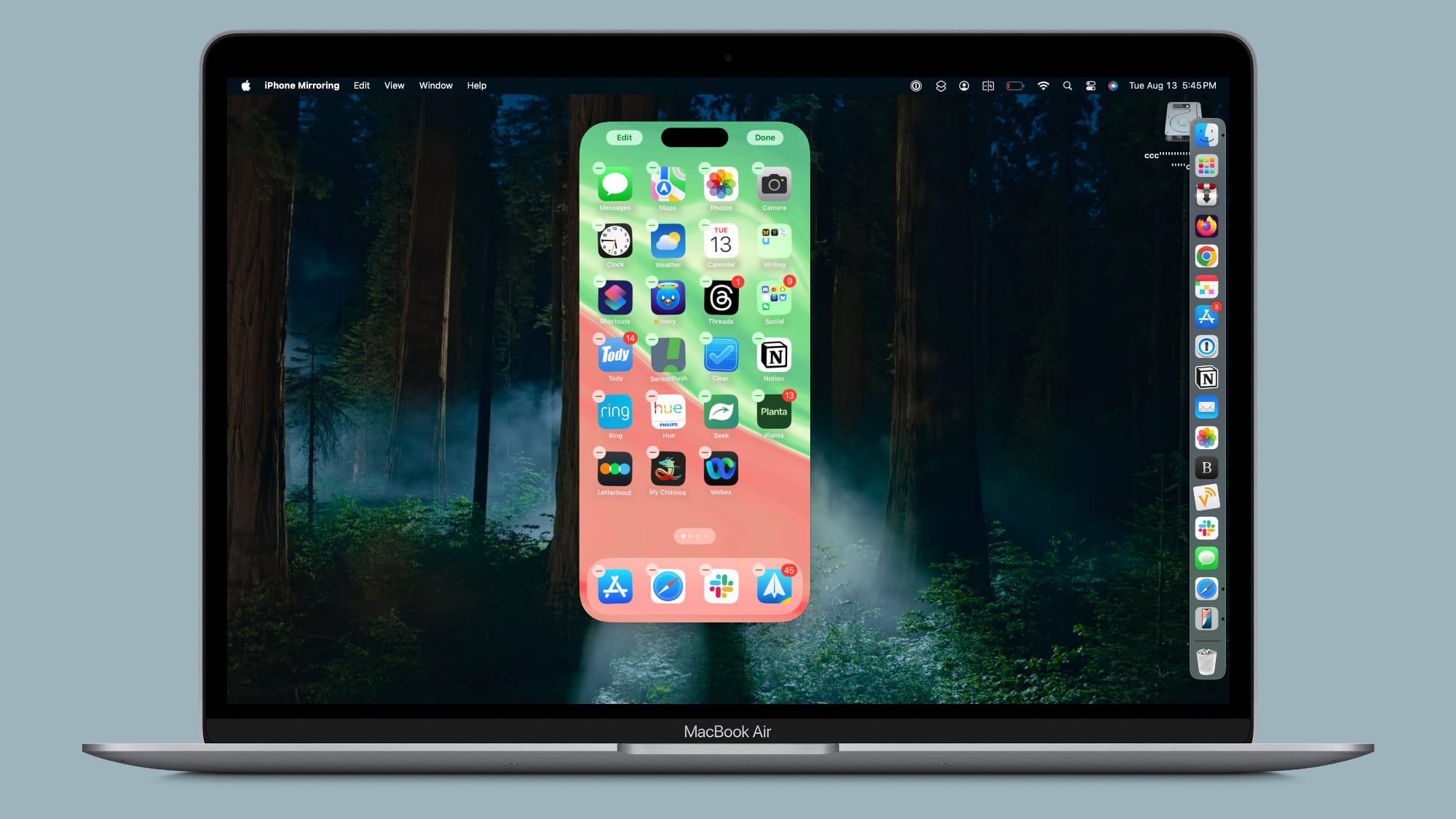 El nuevo modo Jiggle ahora compatible con el espejo de iPhone en macOS Sequoia e iOS 18 para gestionar la pantalla de inicio